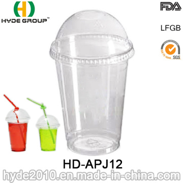 Tasse jetable transparente d&#39;animal familier de 12oz, tasse jetable avec le couvercle